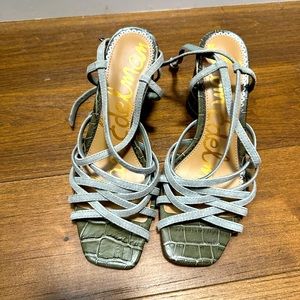 6.5 sam Edelman grey heeled sandals